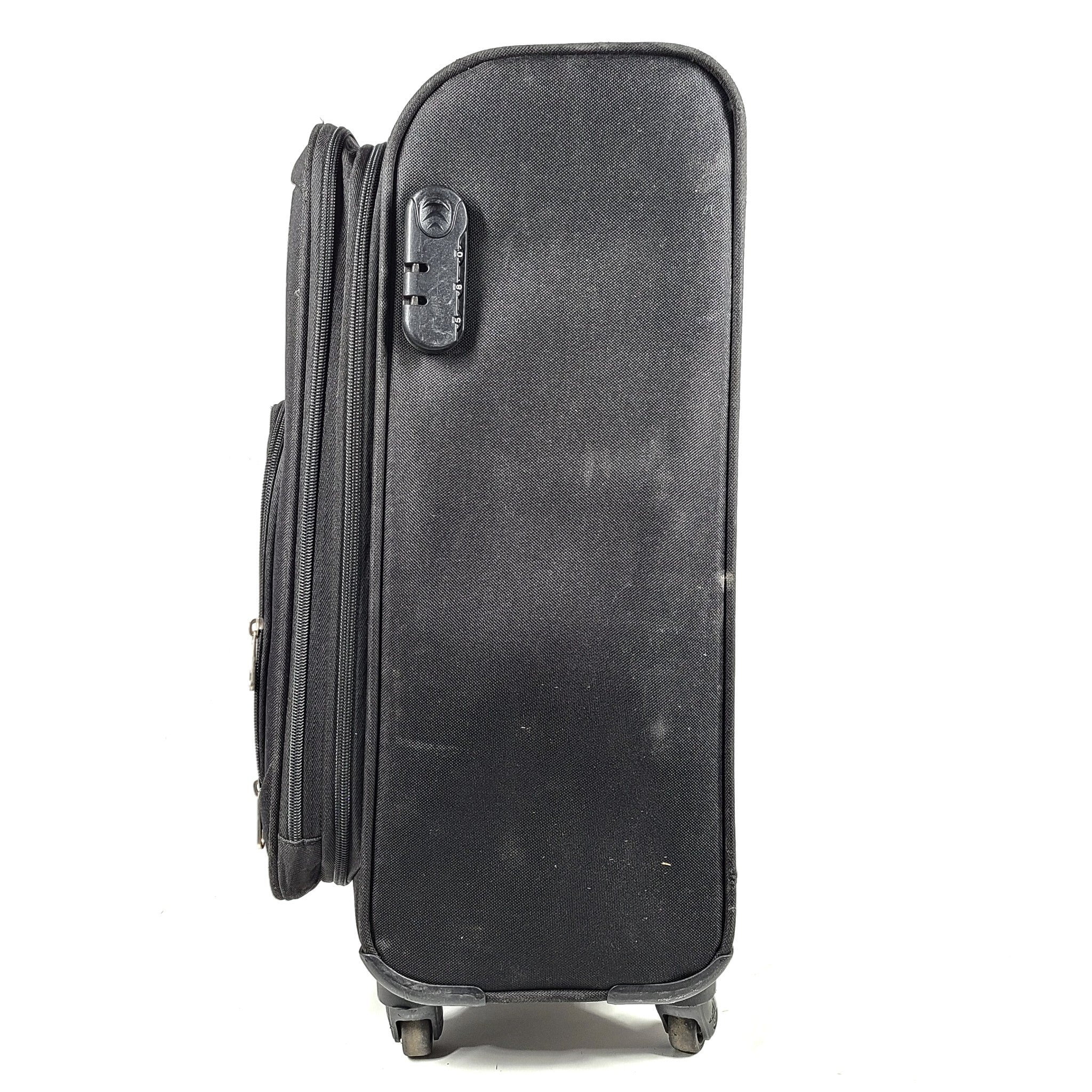 Kamiliant 22" Spinner Carry On Cabin Luggage Soft Shell Locking Durable Black