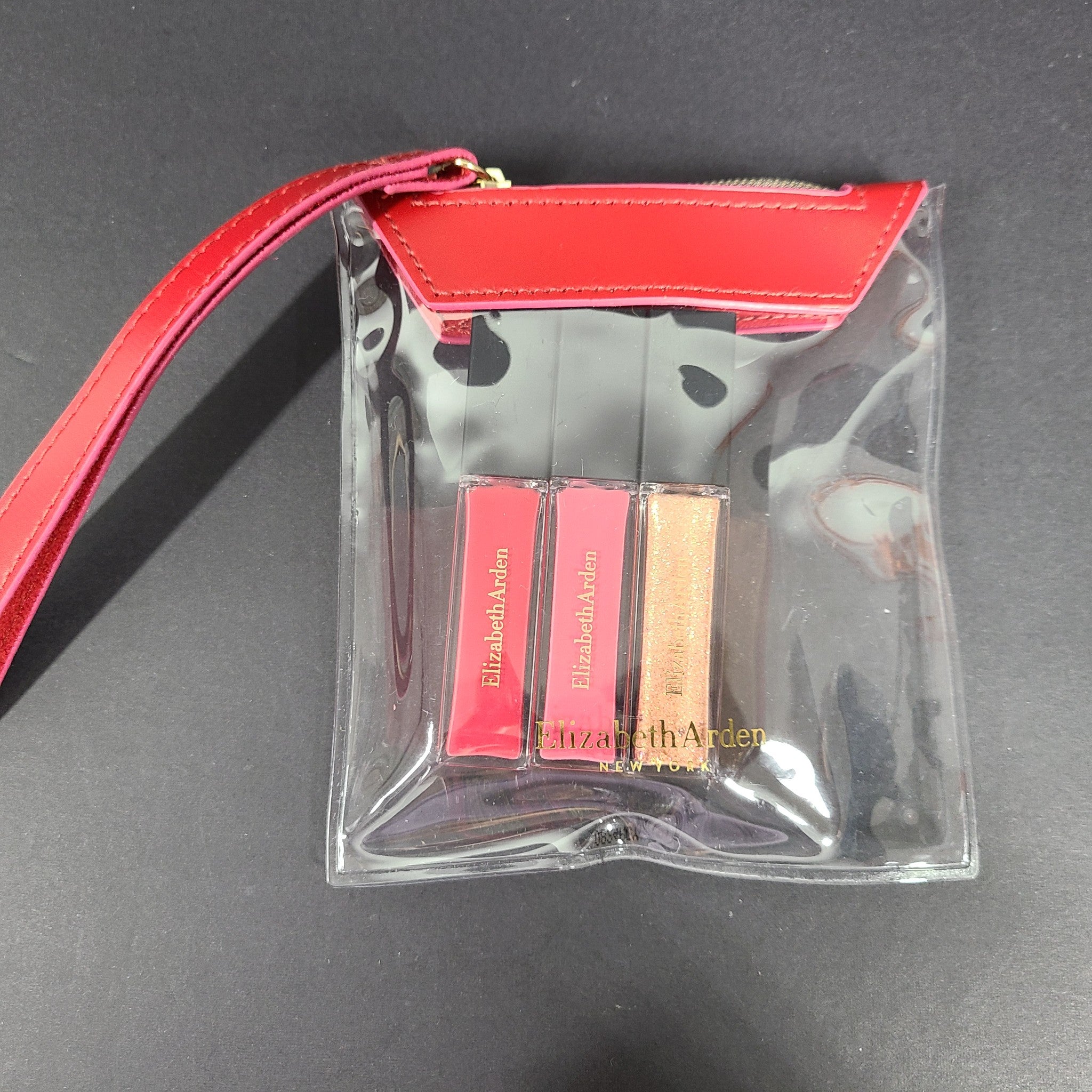 Elizabeth Arden Lip Gloss Set w Pouch Red/Gold/Pink 3 x 7.6 ml / 0.26 fl oz NEW