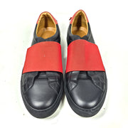 GIVENCHY Men's Red Strap Sneakers Shoes Black Leather Sz 44 US 11