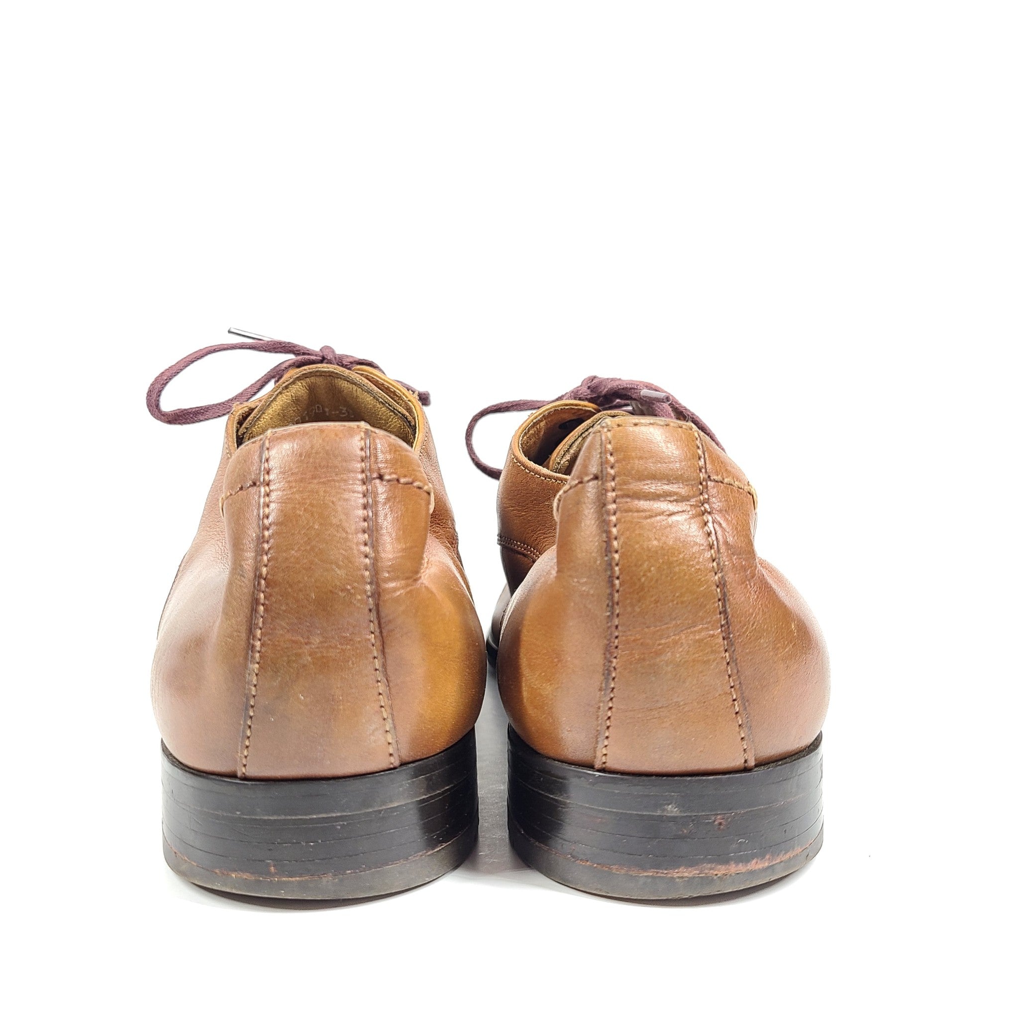Digel Skipp Men's Cap Toe Leather Oxford Dress Shoes Cognac Brown Sz 8