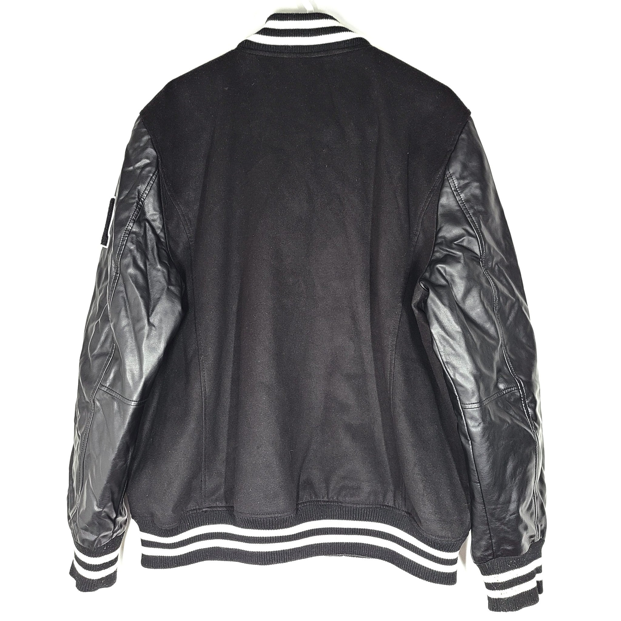 Guess Men's Kendrick Varsity Bomber Jacket Black Sz XL