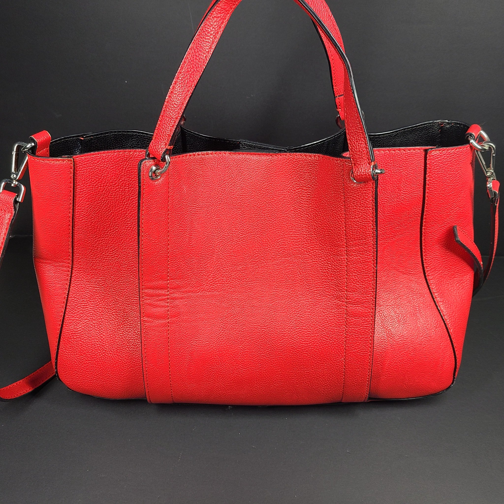 Calvin Klein Red Faux Leather Purse + Wristlet Pouch H9GDZKK1