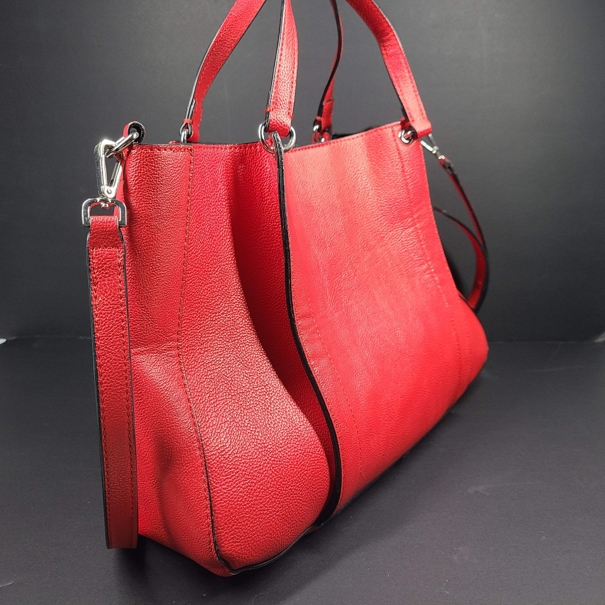 Calvin Klein Red Faux Leather Purse + Wristlet Pouch H9GDZKK1