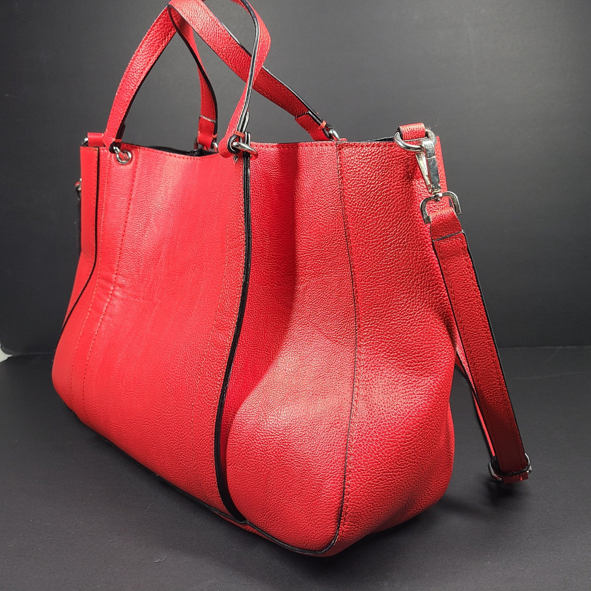 Calvin Klein Red Faux Leather Purse + Wristlet Pouch H9GDZKK1