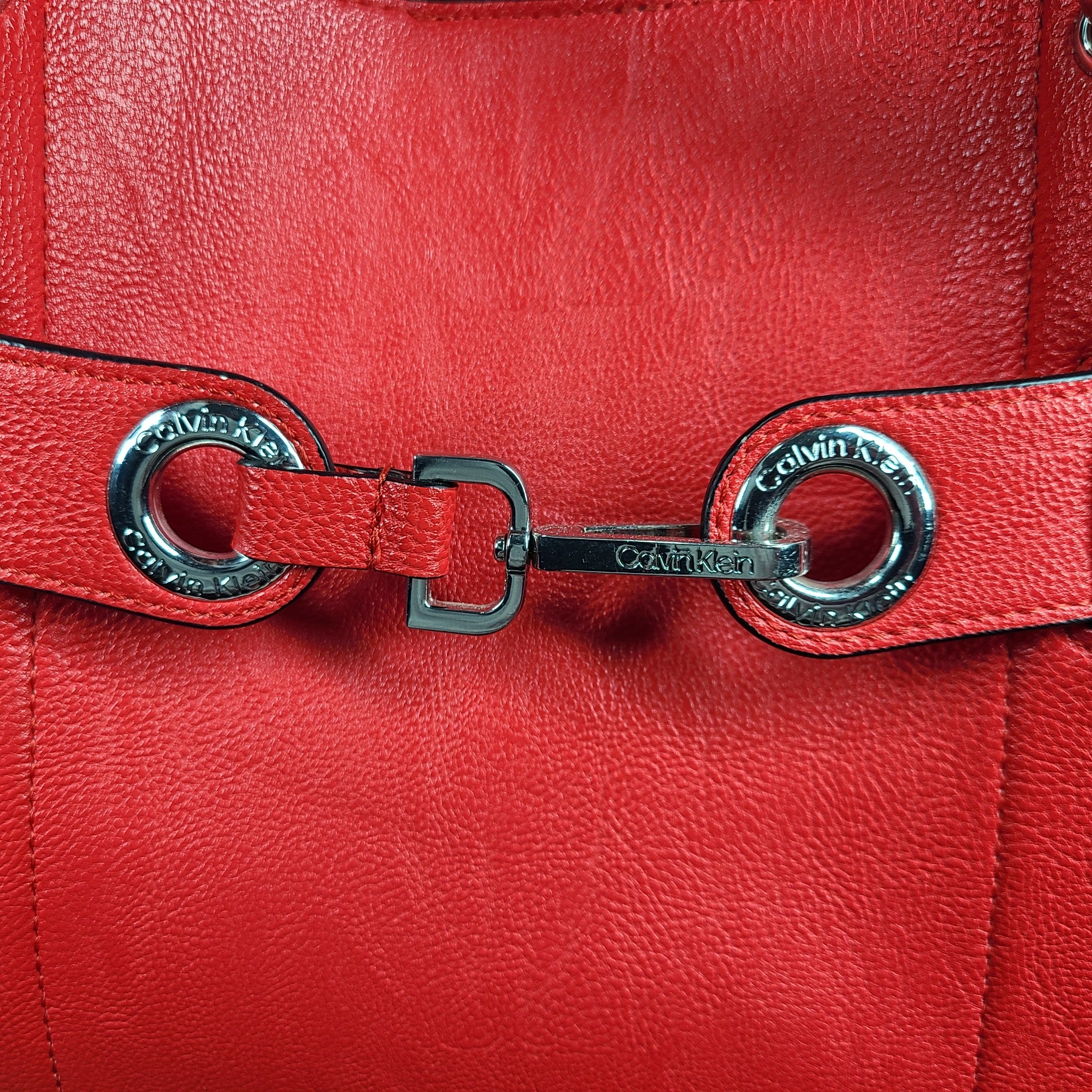 Calvin Klein Red Faux Leather Purse + Wristlet Pouch H9GDZKK1