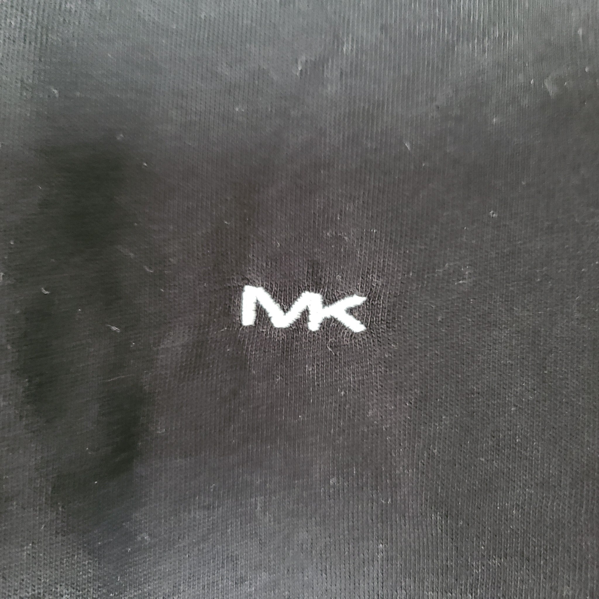 Michael Kors Men's Logo Embroidered Polo Shirt Black Plaid Detail Sz M