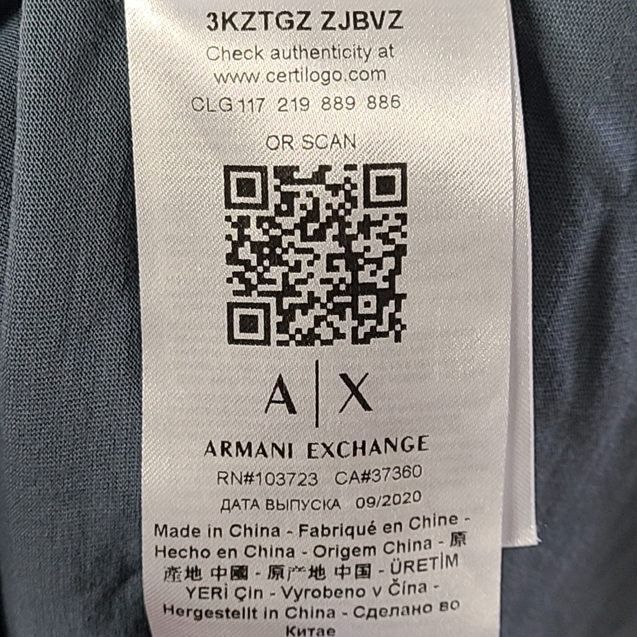 Armani Exchange A|X Men's T-Shirt With  Diver Print Blue Sz XL