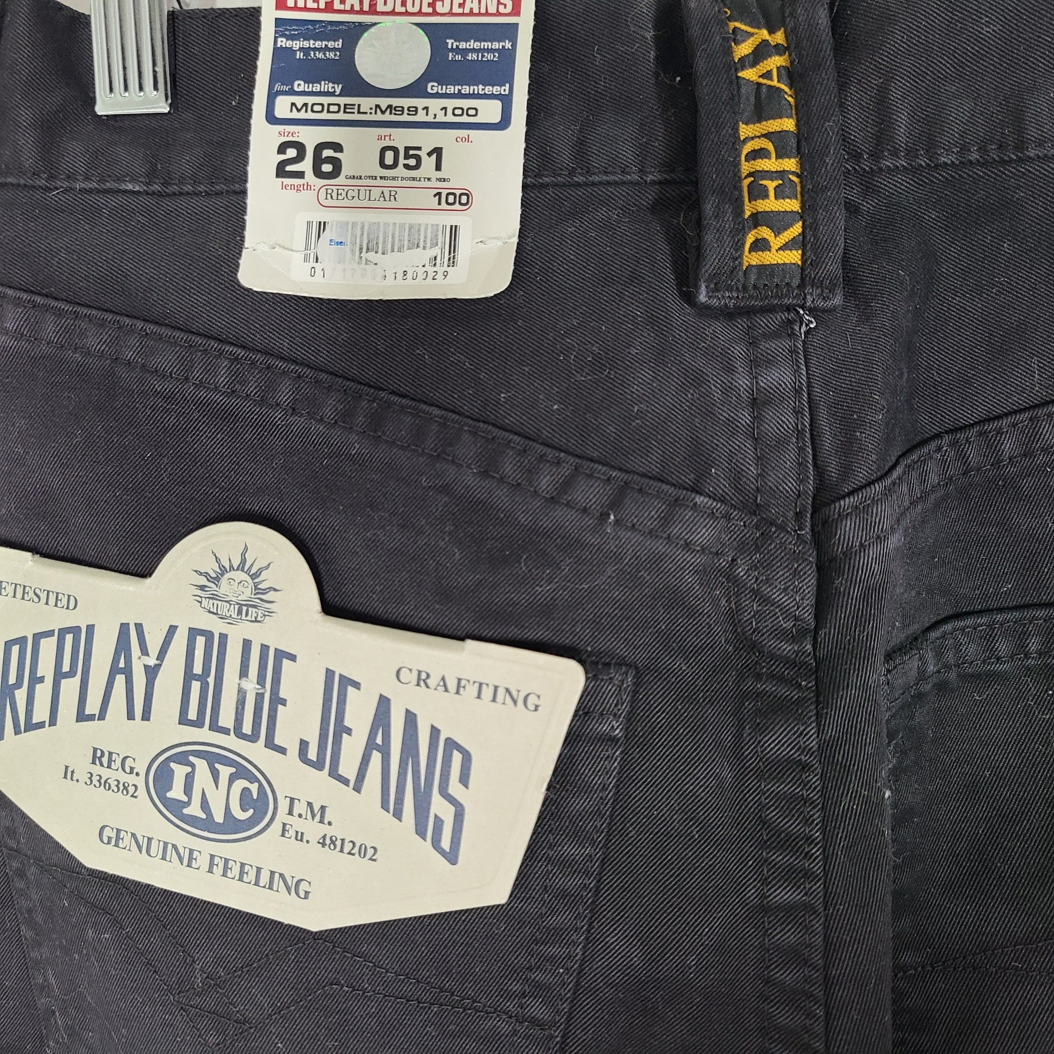 NWT Replay Women's M991 90s Style Carrot Mom Jeans Black Sz 26