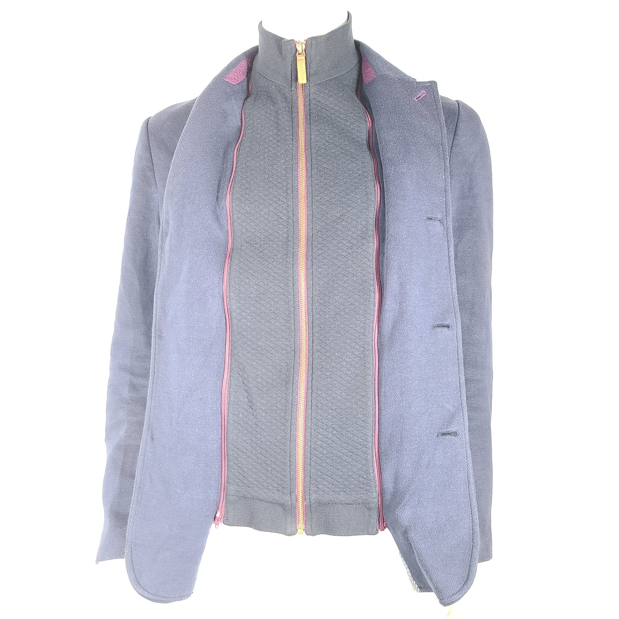 Ted Baker Men's Cotton Blazer Jacket w/ Zip-Out Bib Navy Blue Sz 40 (4)