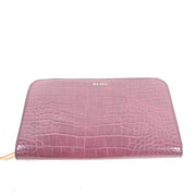 Aldo Silencer Clutch Wallet Burgundy Faux Alligator Leather