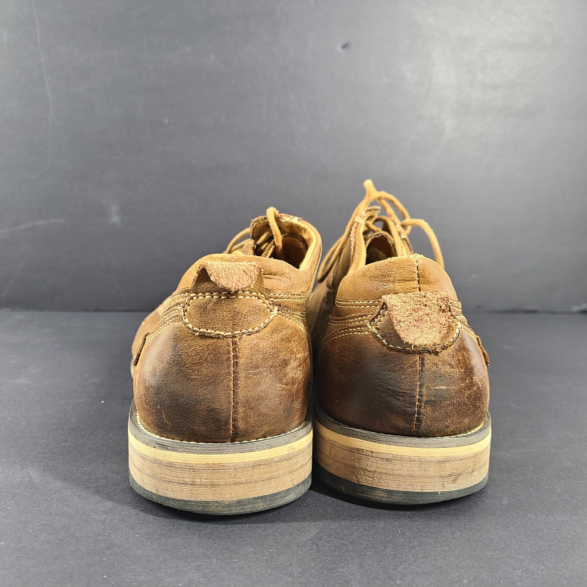 Steve Madden Men's Jessup Cap Toe Oxford Shoes Brown Leather US Sz 13