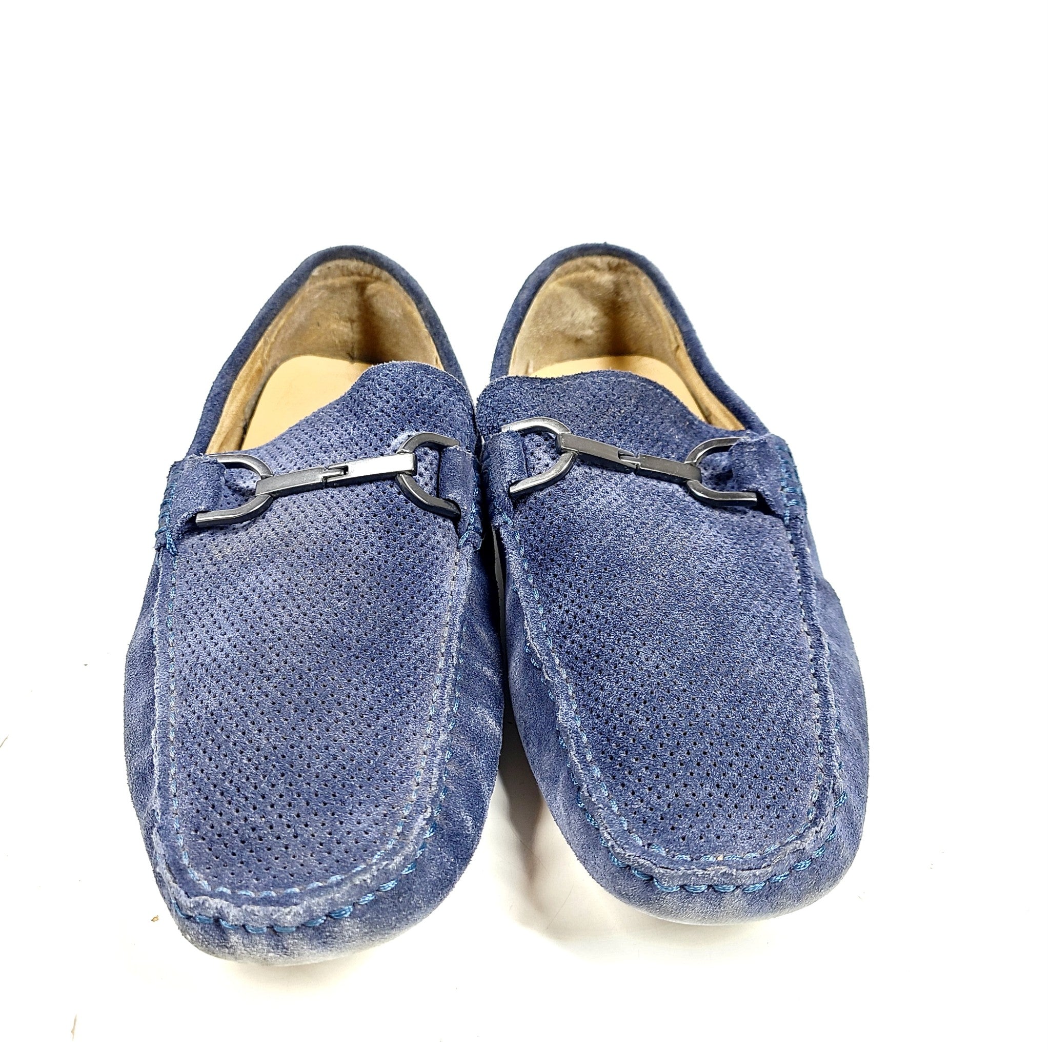 Kenneth Cole Reaction Men's Sing Song Slip On Loafers Moccasins Blue Suede Sz 8