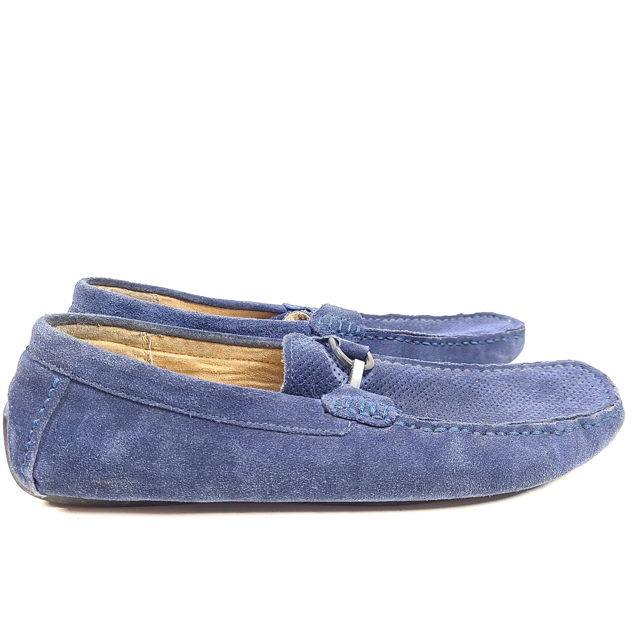 Kenneth Cole Reaction Men's Sing Song Slip On Loafers Moccasins Blue Suede Sz 8