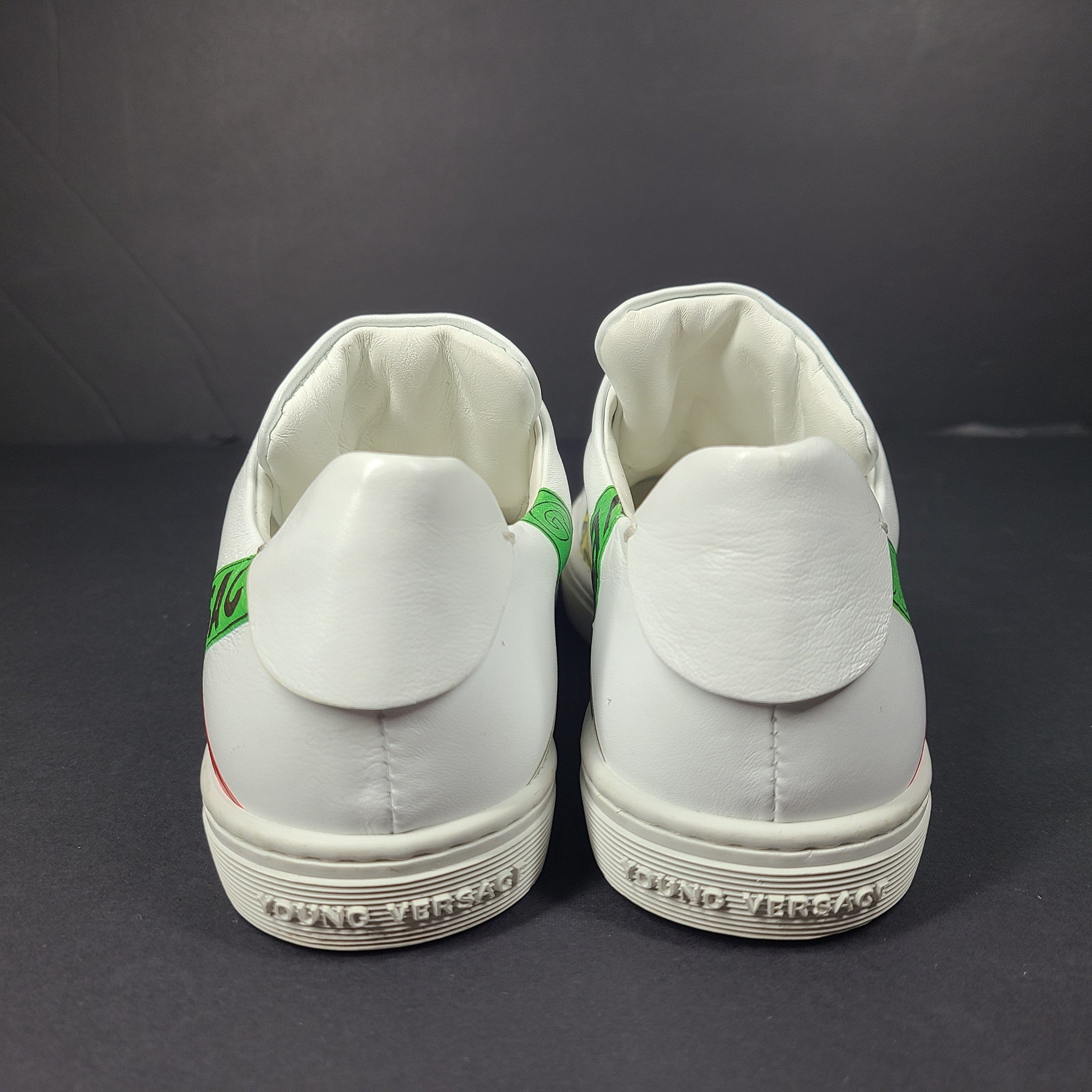Young Versace Kid's White Leather Slip-on Trainers Sneakers Shoes Sz 12.5C (30)