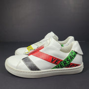 Young Versace Kid's White Leather Slip-on Trainers Sneakers Shoes Sz 12.5C (30)