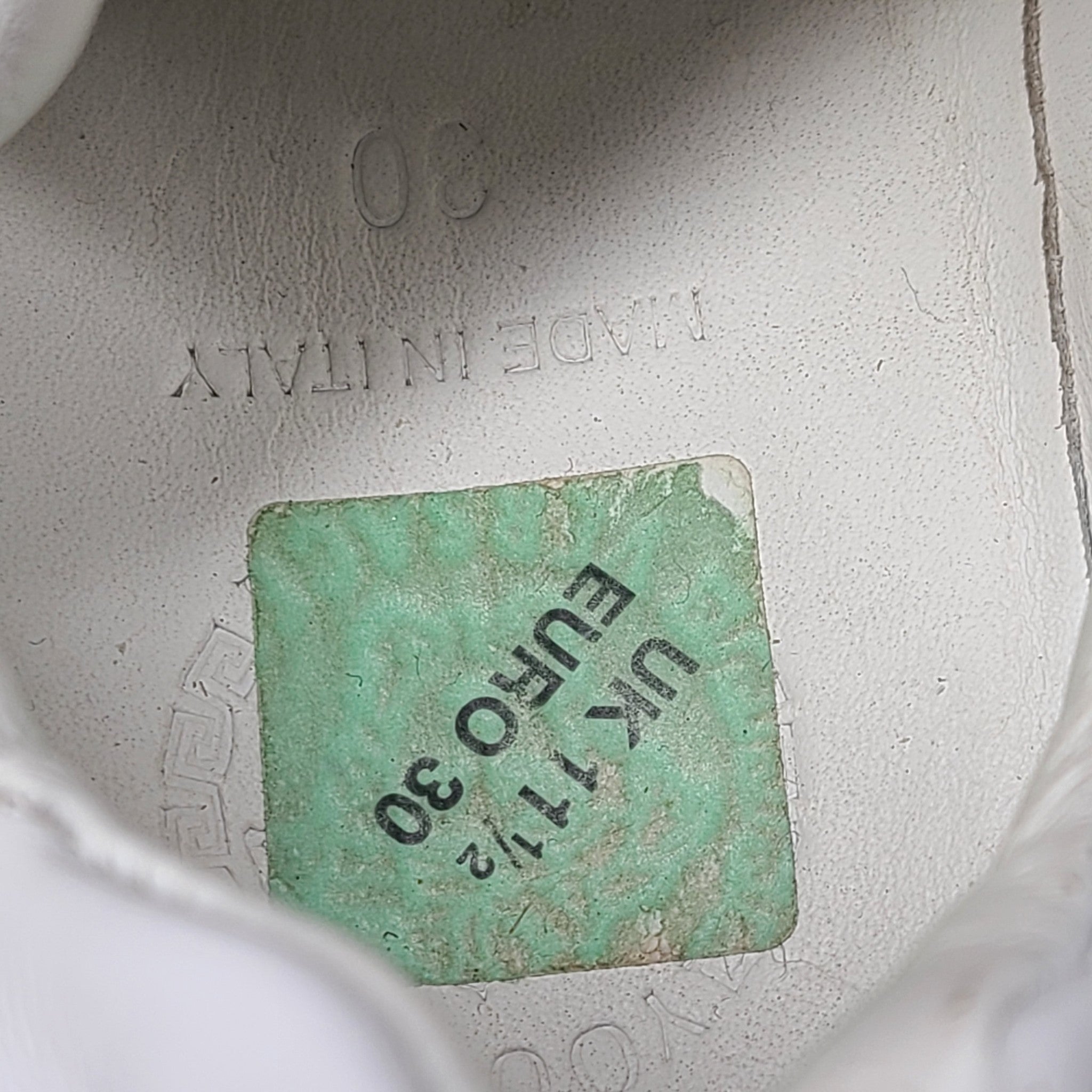 Young Versace Kid's White Leather Slip-on Trainers Sneakers Shoes Sz 12.5C (30)