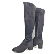H&M Women's Over the Knee Block Heel Boots Faux Suede Black Sz 8