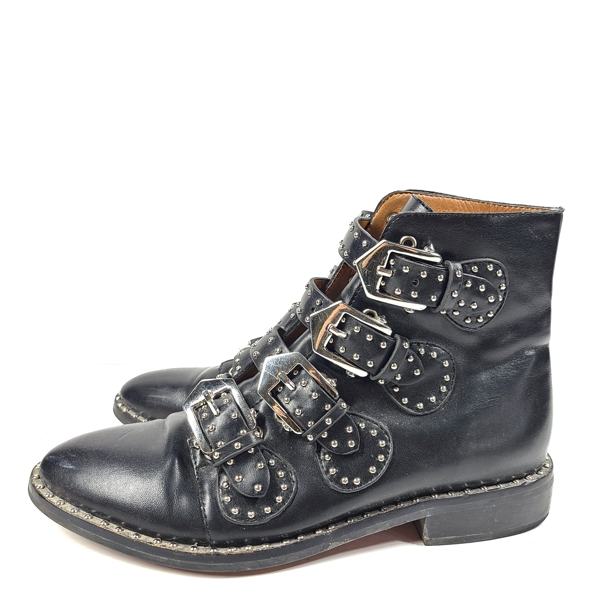 Jessica Buurman Women's Studded Lewis Bootie Biker Ankle Boots Black US 5.5
