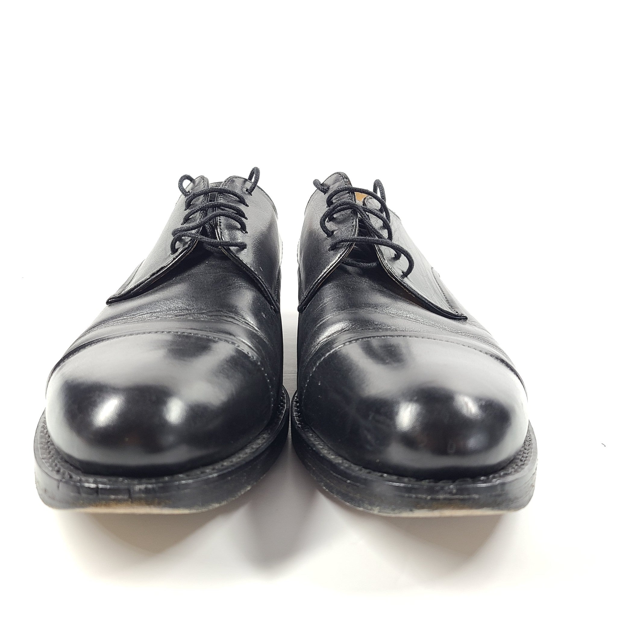 Hammerstein 'Bill' Hand Stitched Derby Shoes Cap Toe Leather Black Sz 9