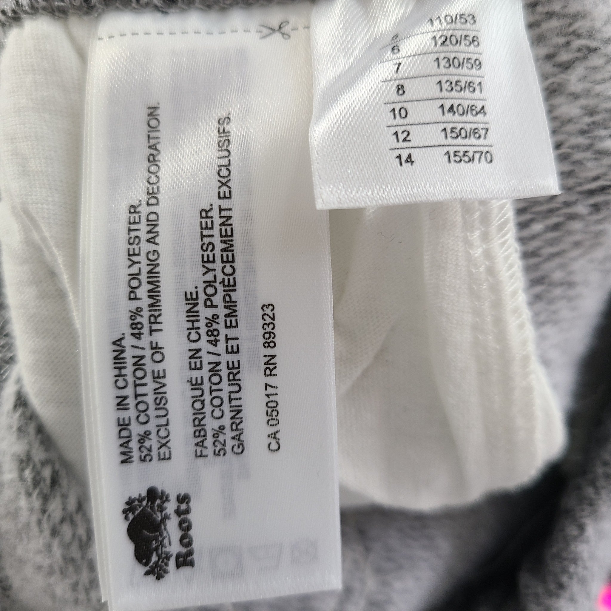 Roots Kids' 2 Pc Set Original Kanga Hoodie + Sweatpants Salt & Pepper Sz 7 (M)