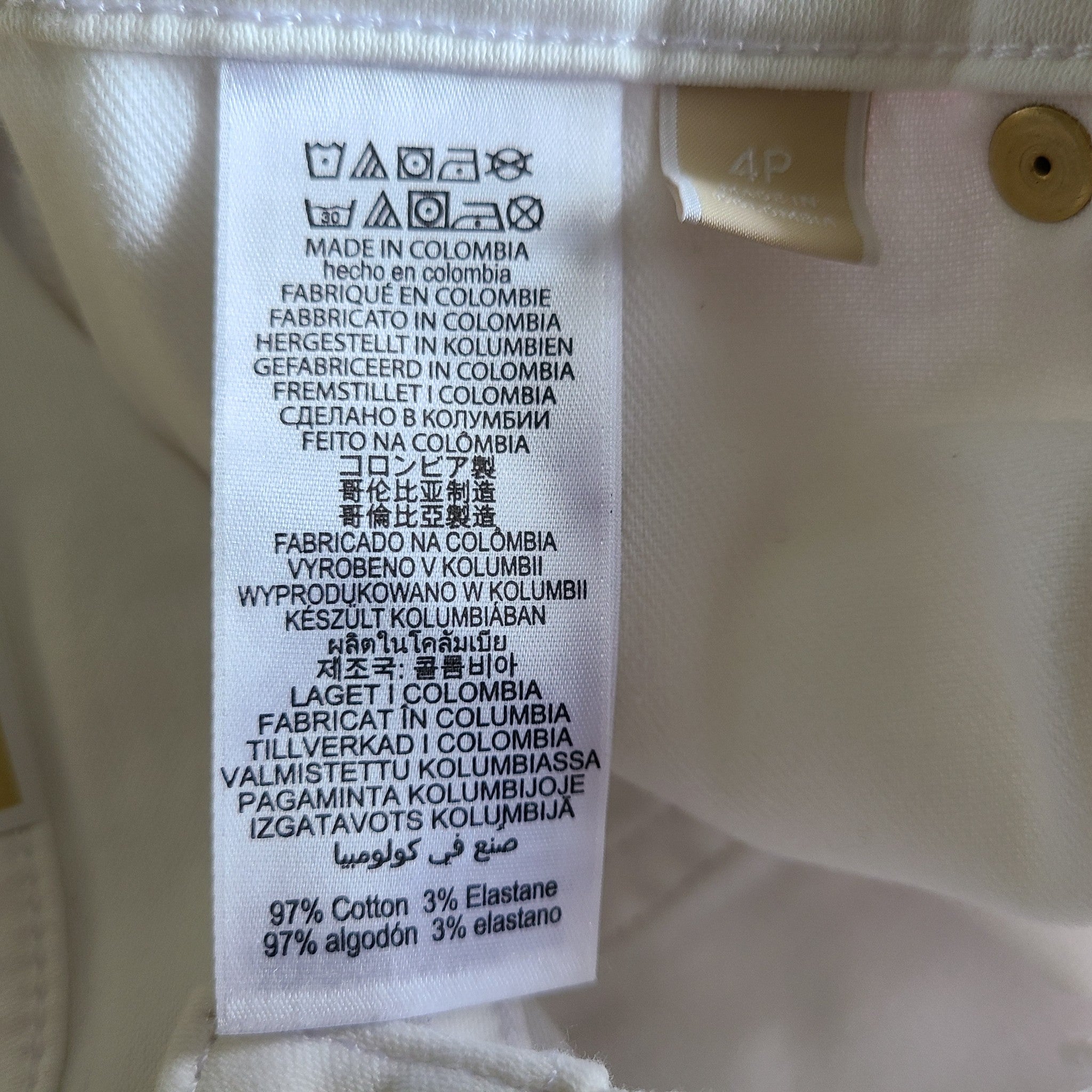 Michael Kors Women's Selma Skinny Jeans Pants Higher Rise Slim White Sz 4P