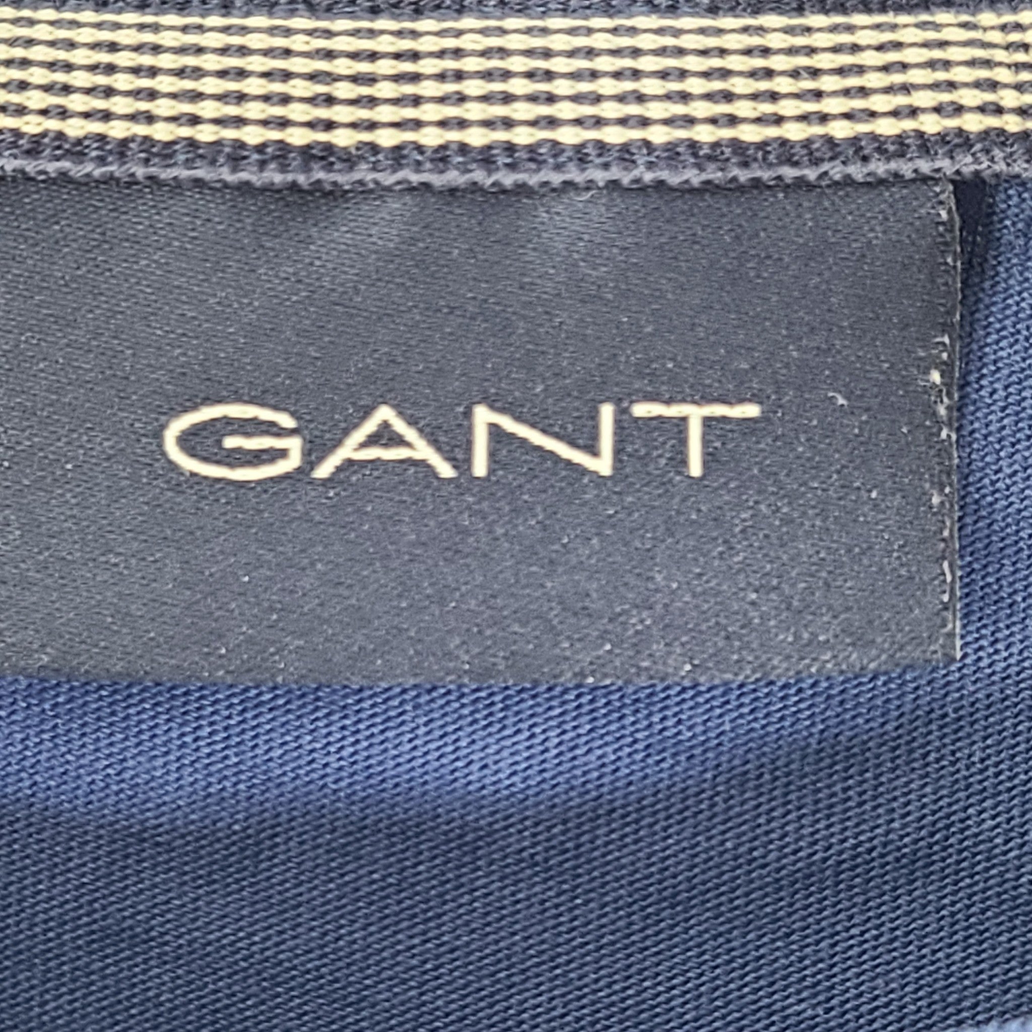 Gant Men's T-Shirt Large Logo Regular Fit Tee Crew Neck Blue Sz XL