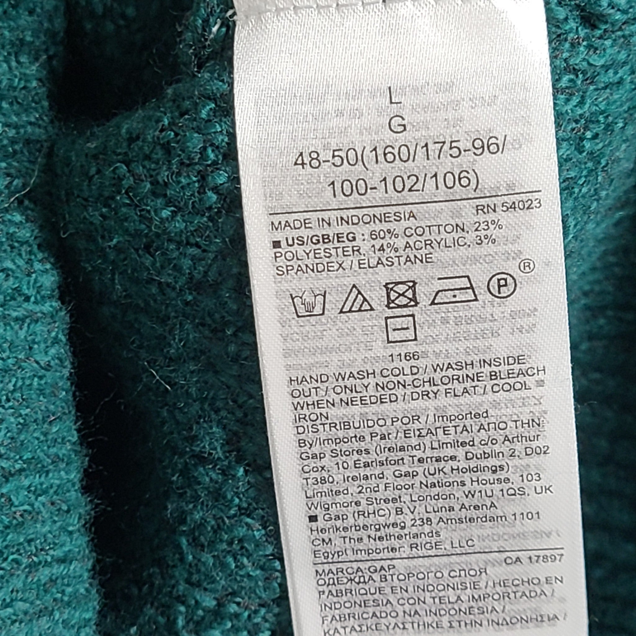 Gap Women's Green Chunky Knit Long Sleeve Crew Neck Sweater Size L