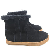 Steve Madden Grizzly Black Suede Fleece Lined Ankle Boots Booties Sz 7