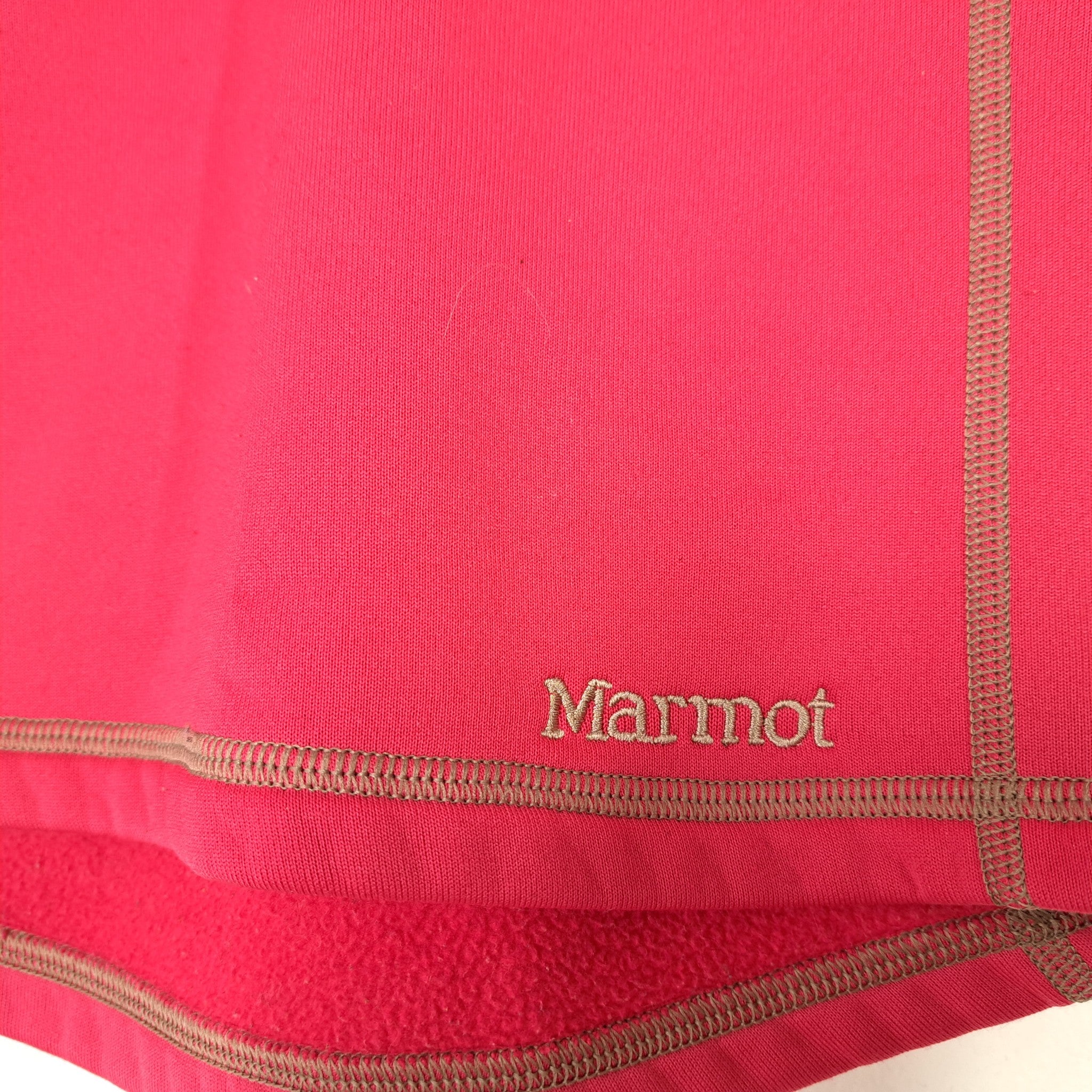 Marmot Women's Polartech Fleece Lined Half Zip Sweater Longsleeve Shirt Red S