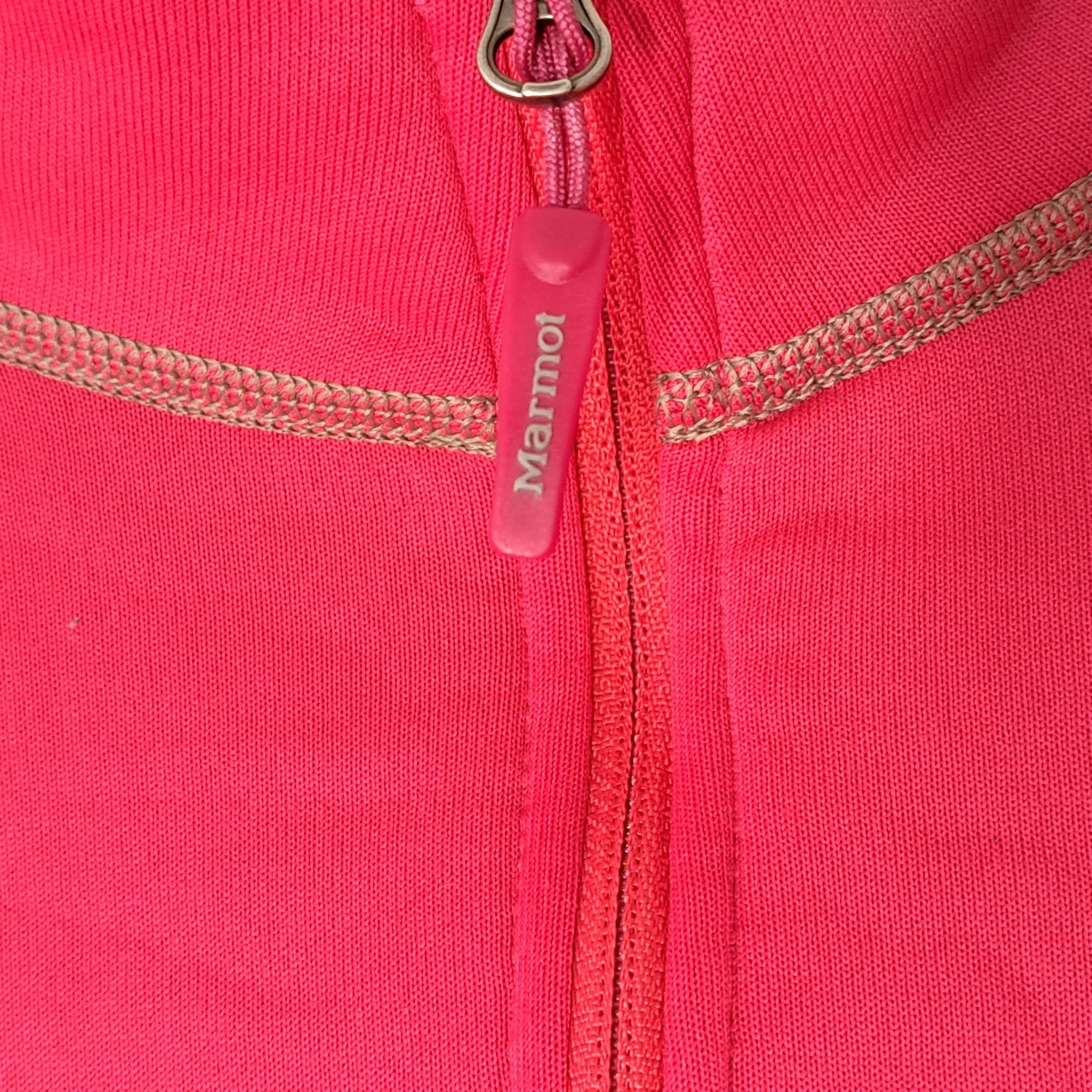 Marmot Women's Polartech Fleece Lined Half Zip Sweater Longsleeve Shirt Red S