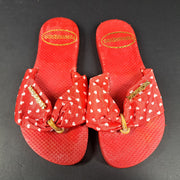 Havaianas Flip Flop Sandals Red with Bow Sz 4