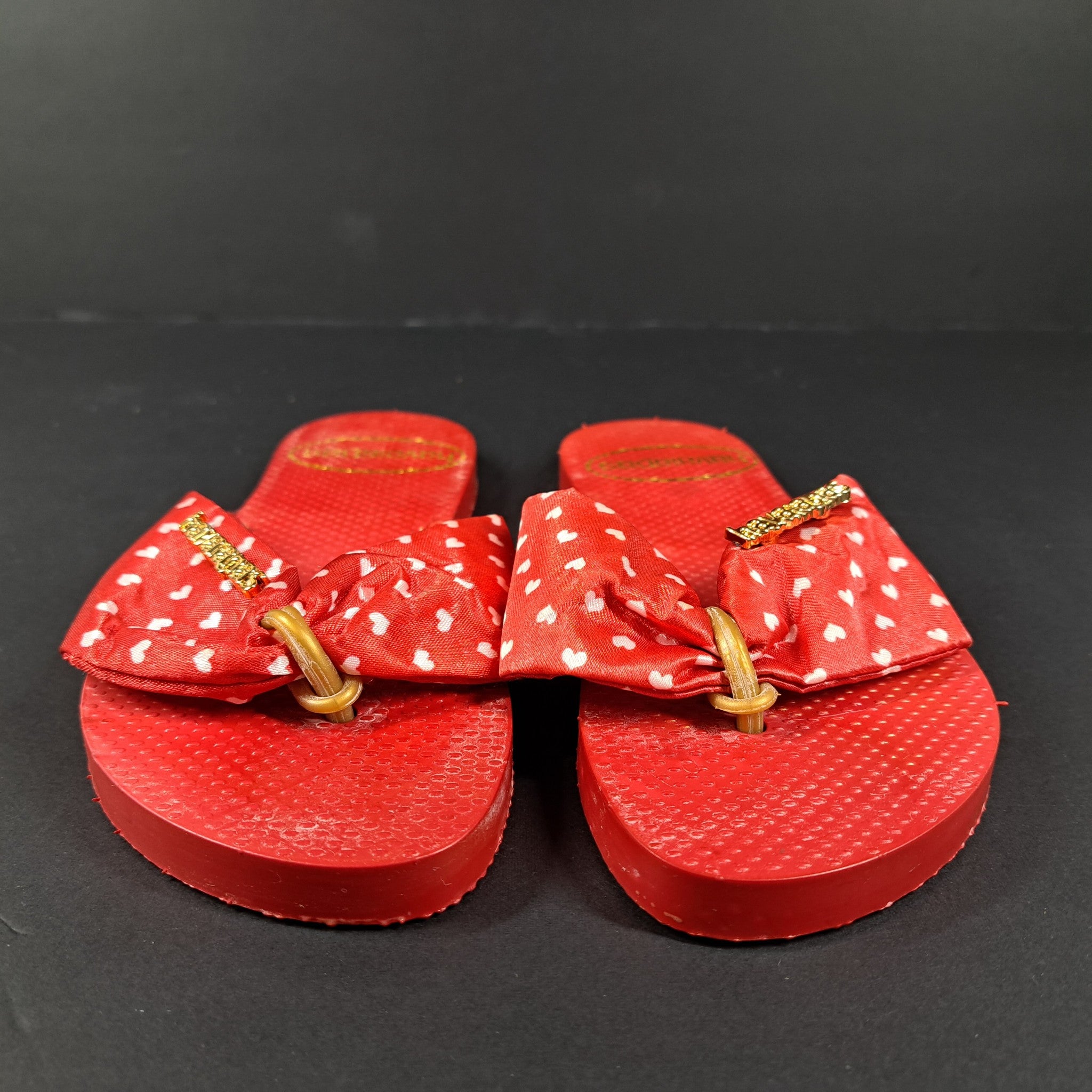 Havaianas Flip Flop Sandals Red with Bow Sz 4