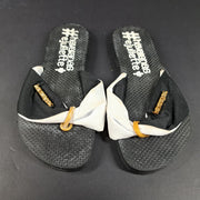 Havaianas + Juliette Flip Flop Sandals Flats with Bow Black White Sz 4