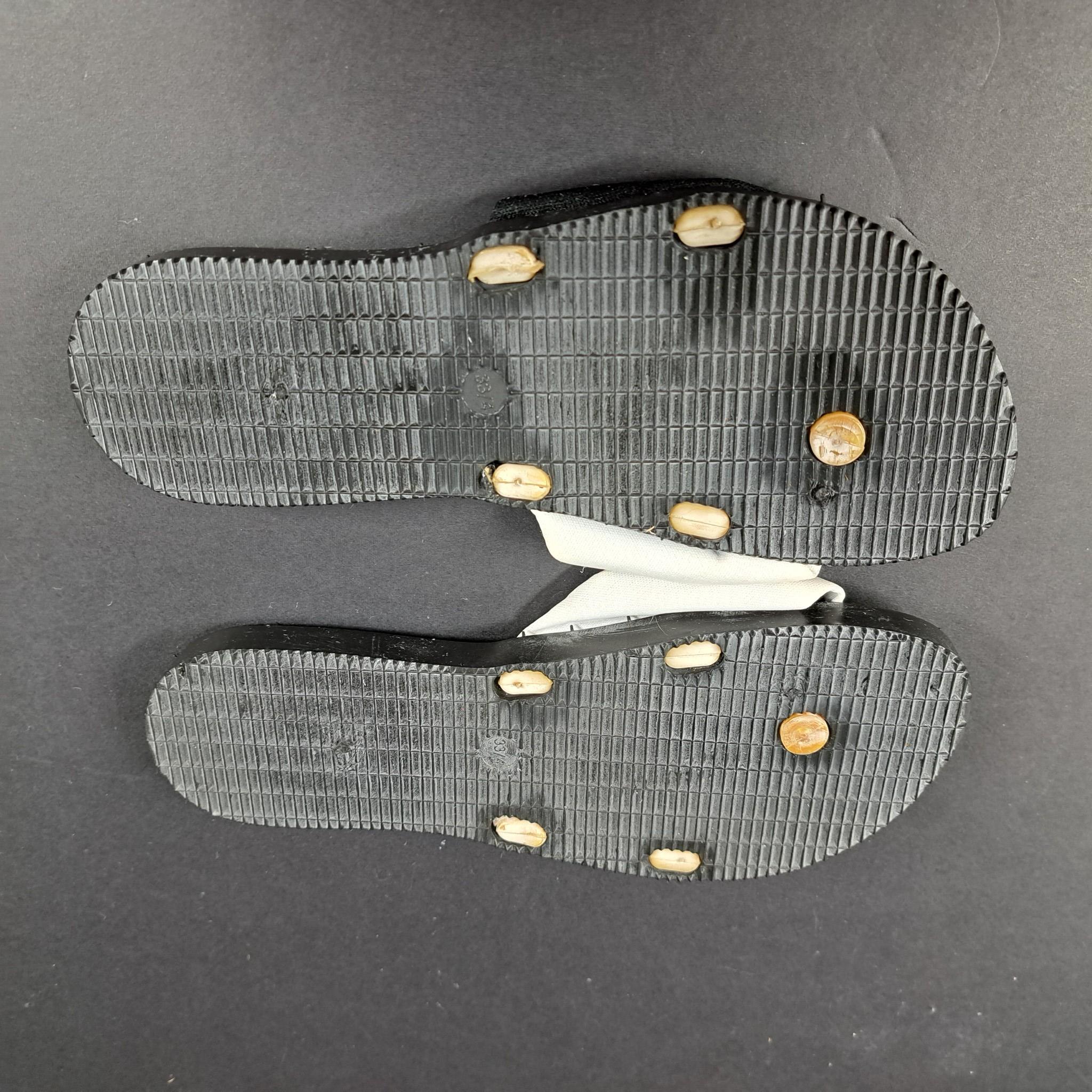 Havaianas + Juliette Flip Flop Sandals Flats with Bow Black White Sz 4