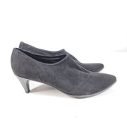 ECCO Women's Shape 45 Sleek Slip On Booties Heels Black Suede Sz 10.5 Shooties