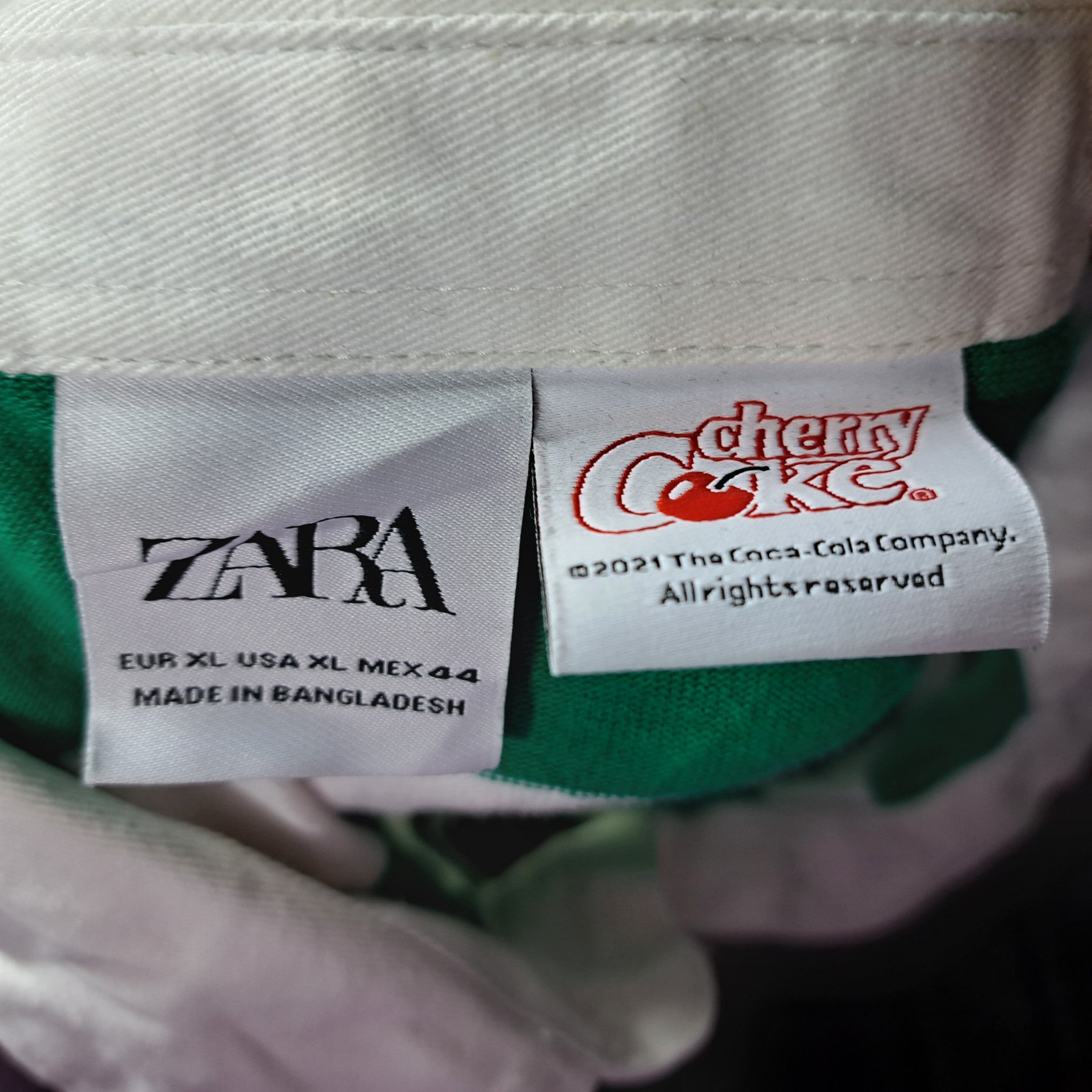 Zara Men's Cherry Coke© Coca Cola Company Striped Long Sleeve Polo Shirt Sz XL