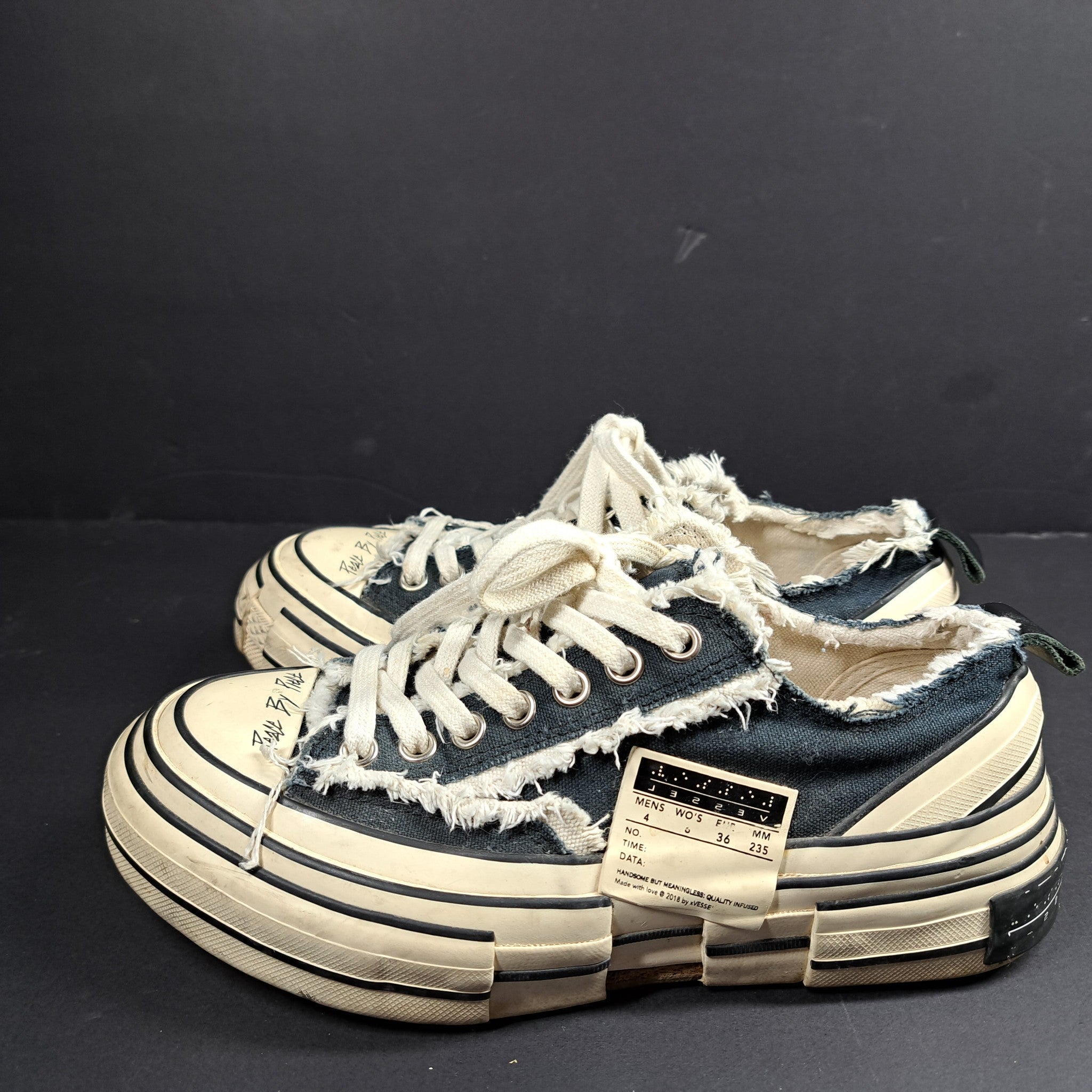 xVESSEL GOP Lows Sneakers Patchwork Platform Low 'Black White' M4/W6