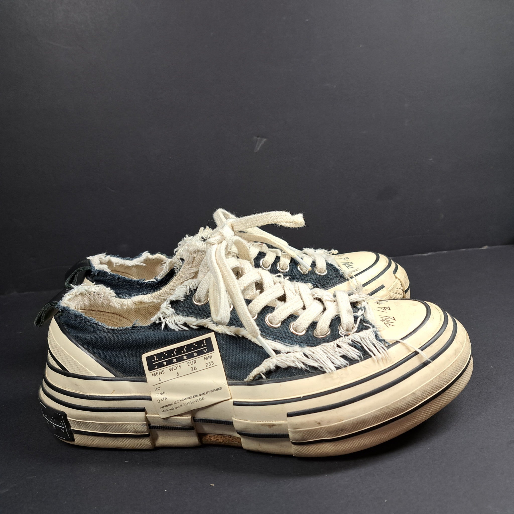 xVESSEL GOP Lows Sneakers Patchwork Platform Low 'Black White' M4/W6