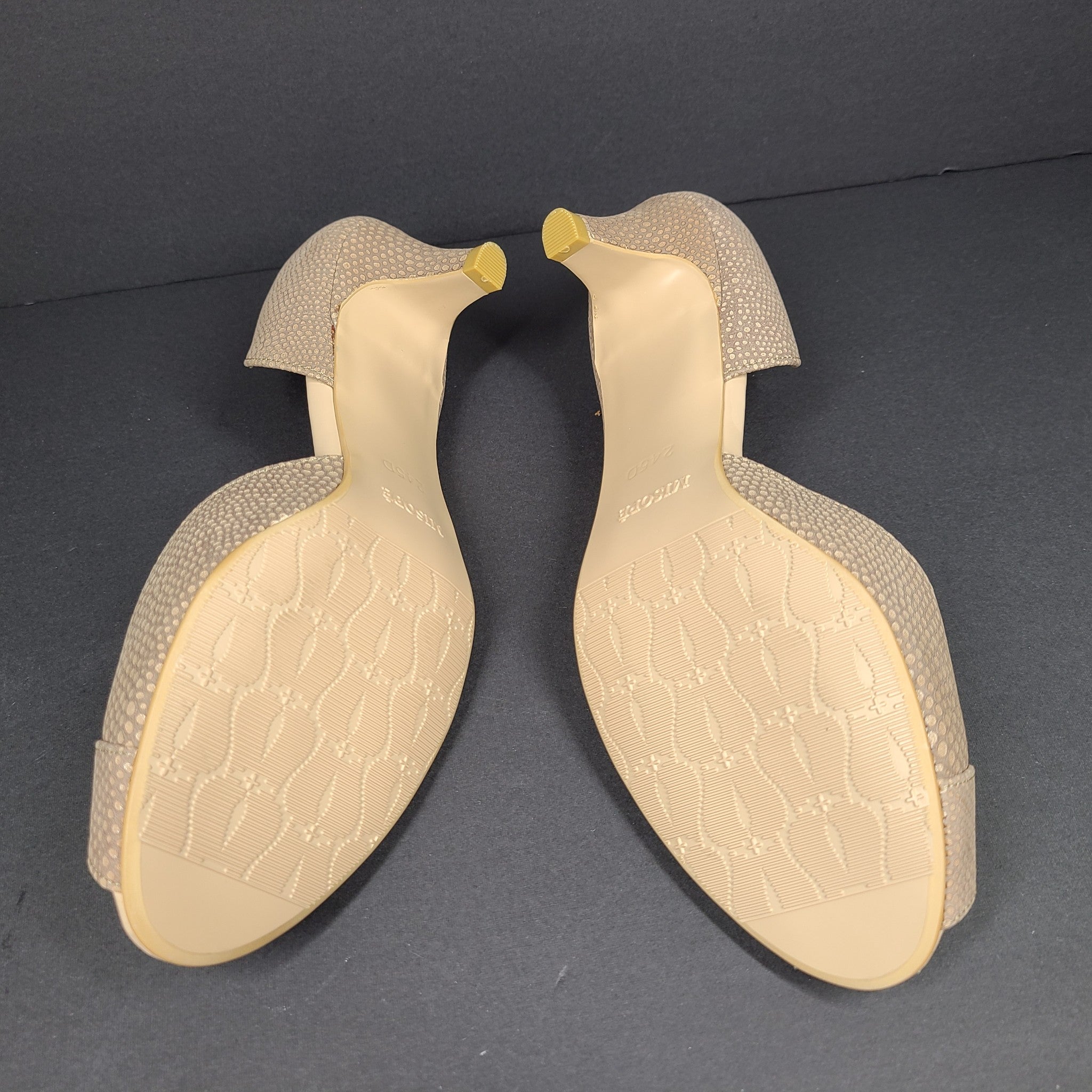 Misope Women's Pumps Peep Toe Heels Tan Size 6.5