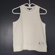 Armani Exchange Women's Logo Embossed Tank White Size Small