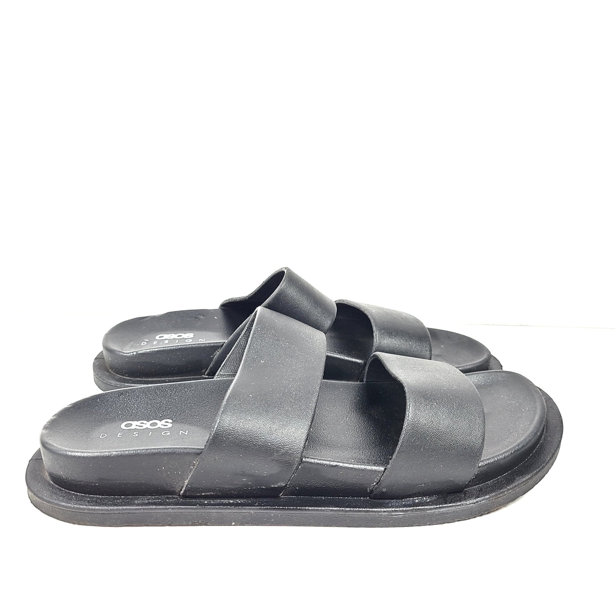 Asos Design Women's Friday Jelly Flat Sandals Black Sz 8