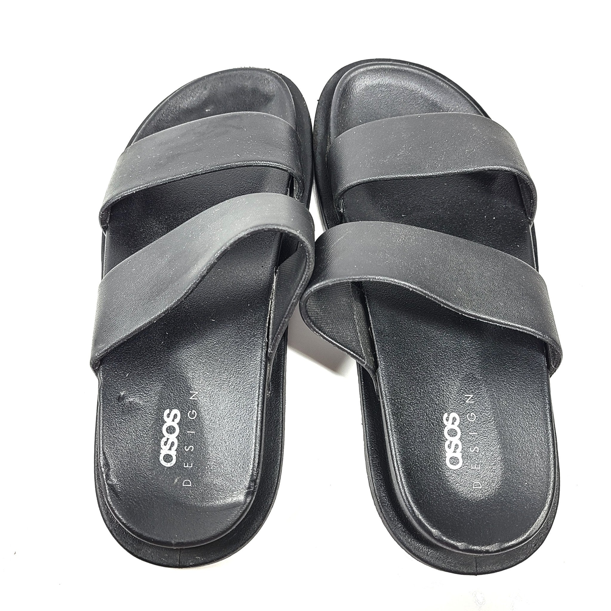 Asos Design Women's Friday Jelly Flat Sandals Black Sz 8