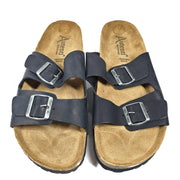 Autenti Men's Jordan Two Band Leather Sandals Sz 10.5 Black