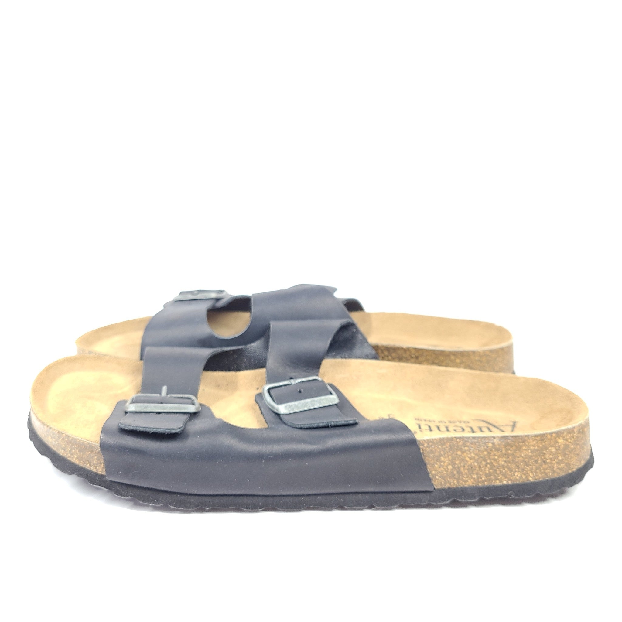 Autenti Men's Jordan Two Band Leather Sandals Sz 10.5 Black