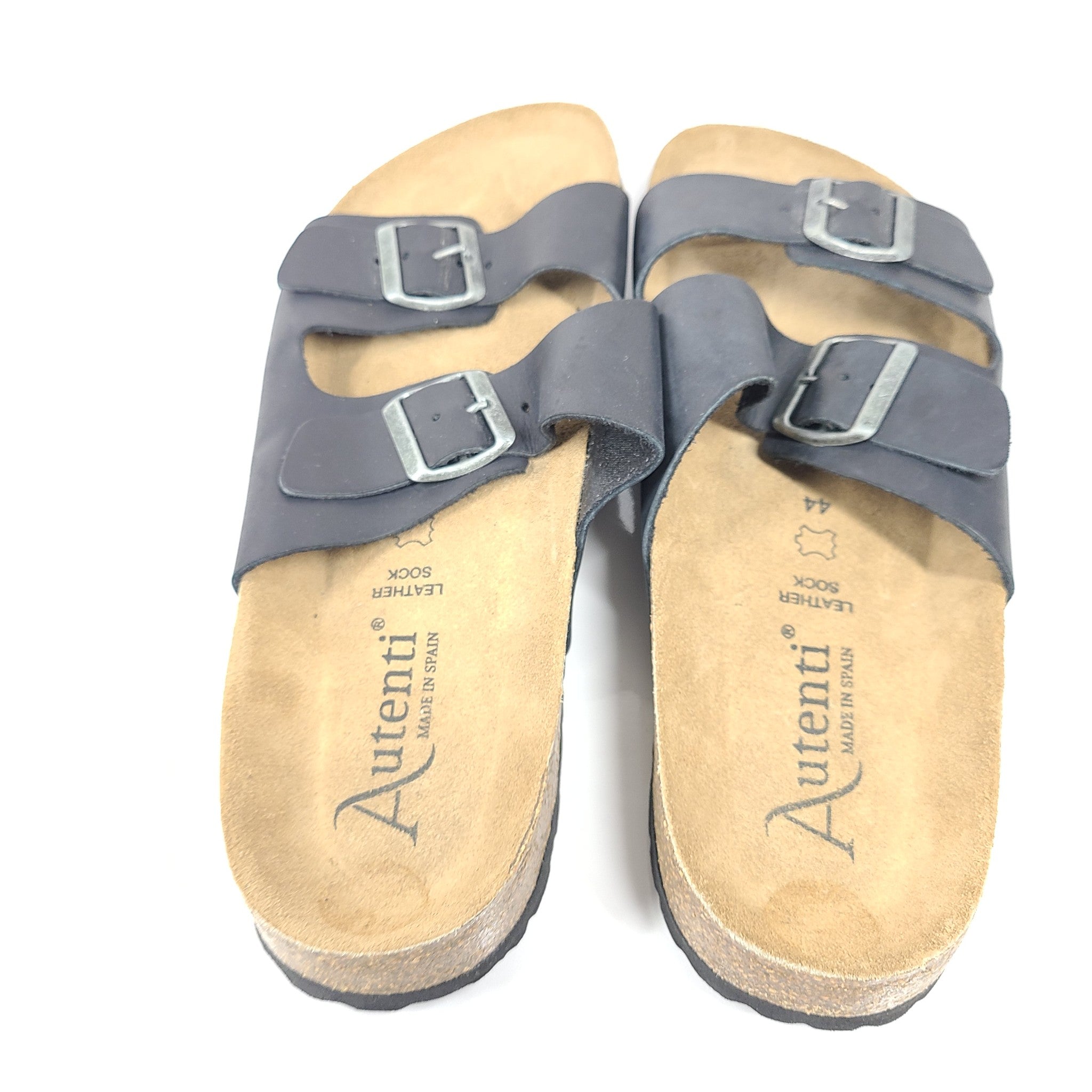 Autenti Men's Jordan Two Band Leather Sandals Sz 10.5 Black