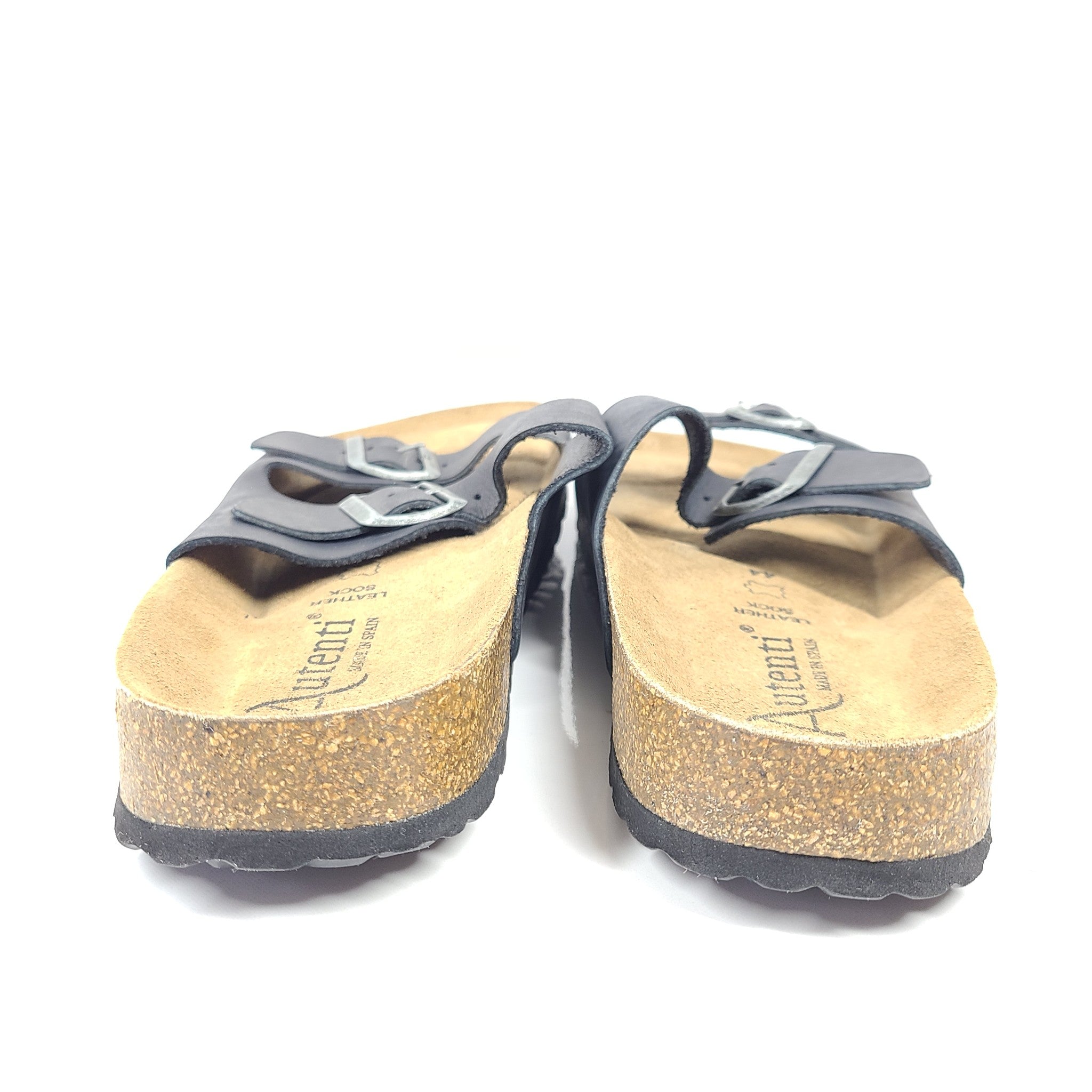 Autenti Men's Jordan Two Band Leather Sandals Sz 10.5 Black