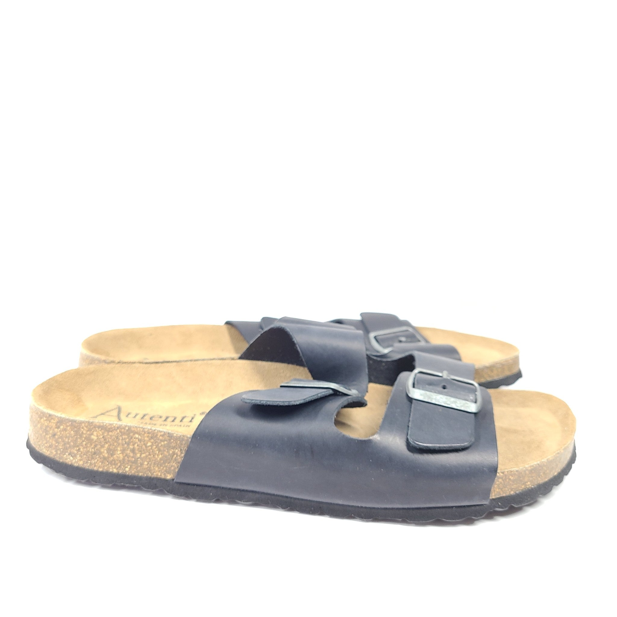 Autenti Men's Jordan Two Band Leather Sandals Sz 10.5 Black