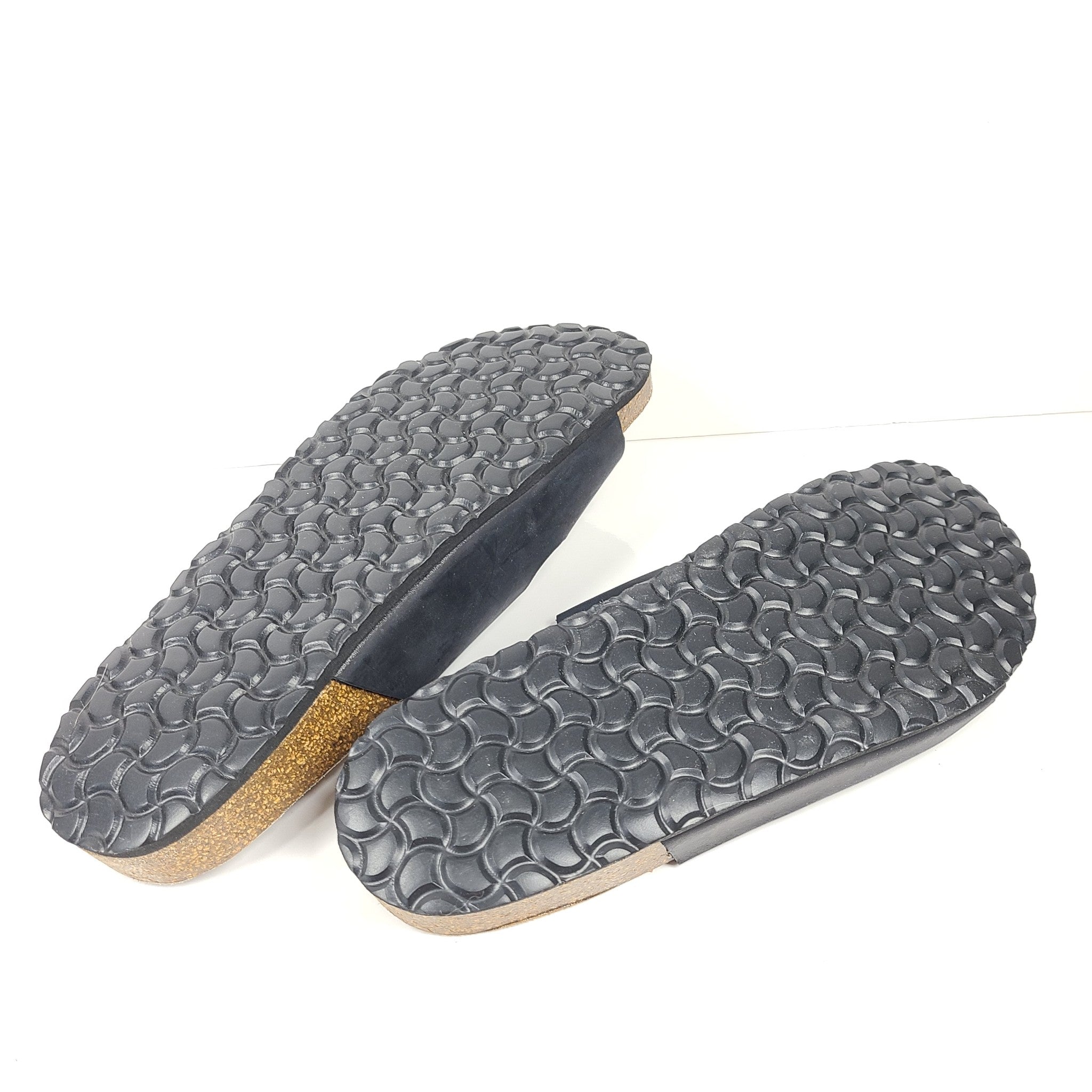 Autenti Men's Jordan Two Band Leather Sandals Sz 10.5 Black