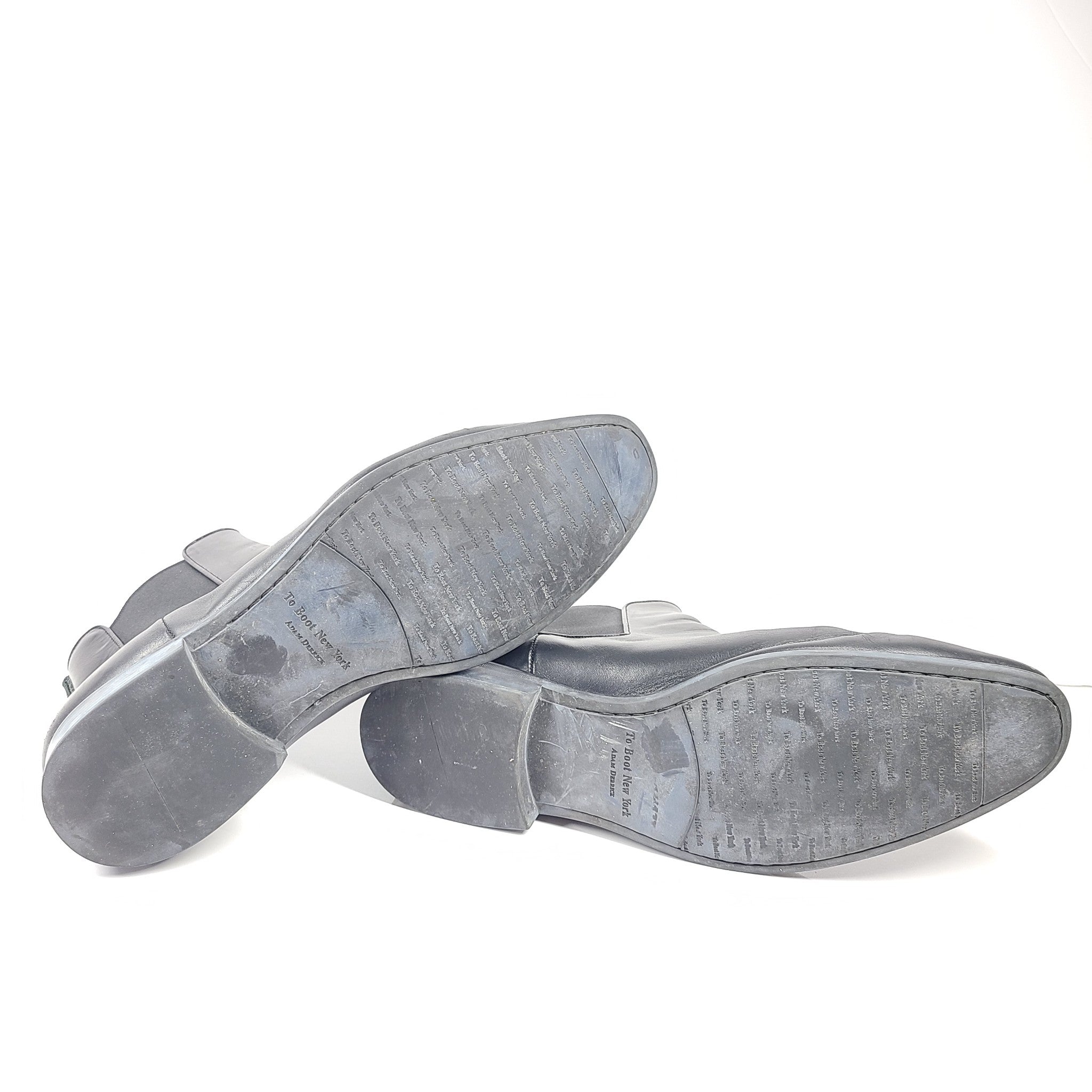 To Boot New York Adam Derrick Men's Ankle Chelsea Boots Black Leather 11.5