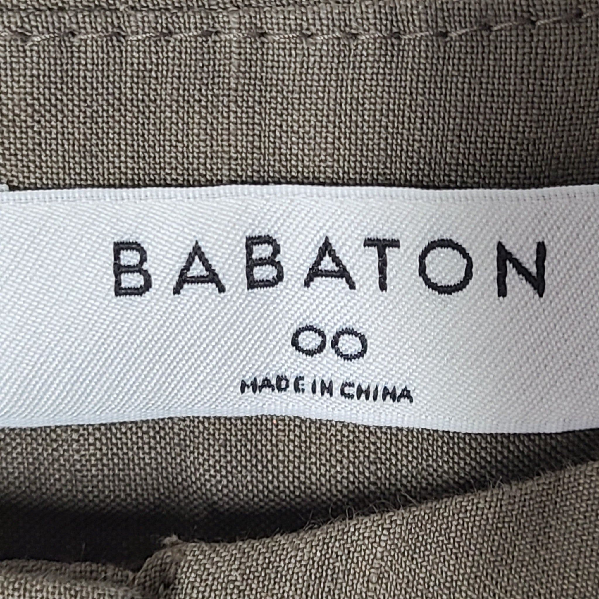 Babaton Wide Leg Cropped Linen Pants High Rise Khaki Sz 00